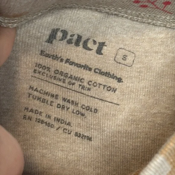 Pact Kid's Gingerbread Pajama Pants Size Small - Picture 2 of 6